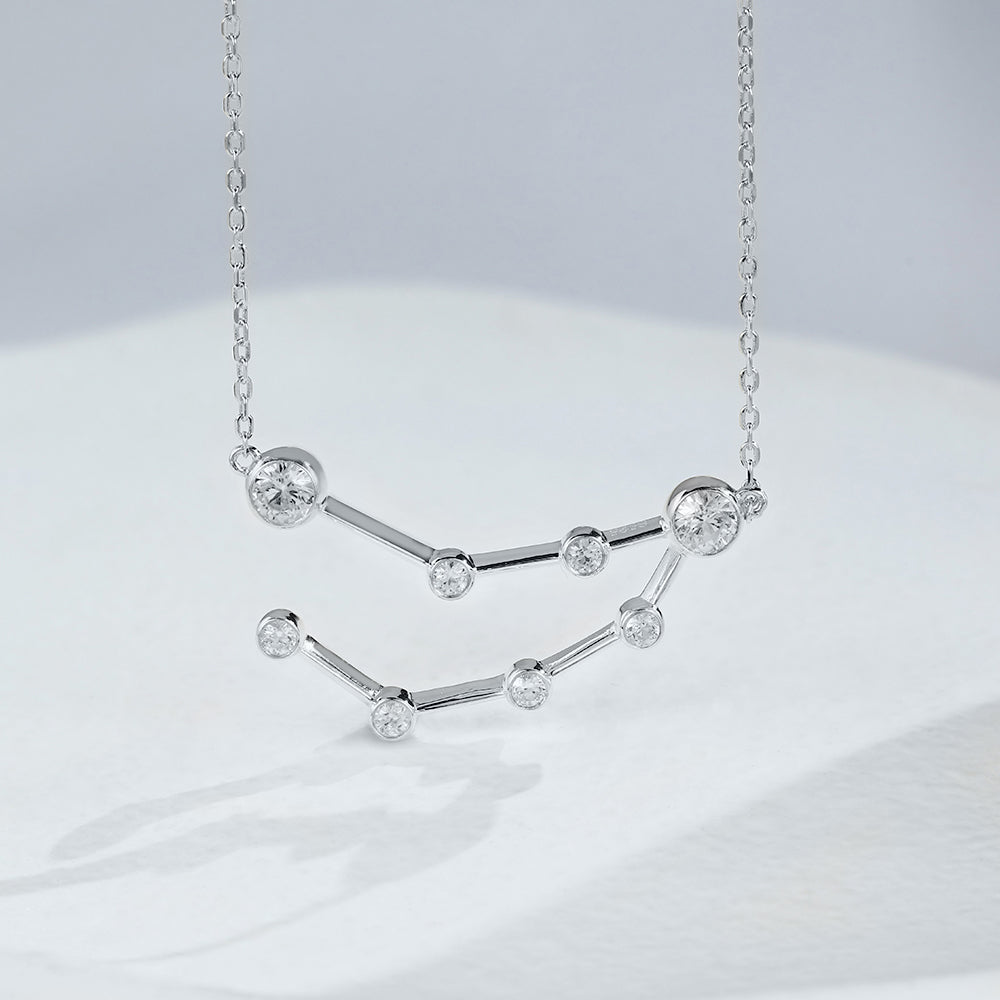0.75 TCW Round Moissanite Capricon-Zodiac Sign Necklace