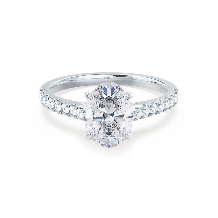 1.8 CT Oval Pave Lab Grown Diamond Engagement Ring
