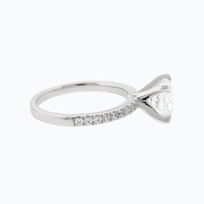 1.50 CT Round Pave Lab Grown Diamond Engagement Ring