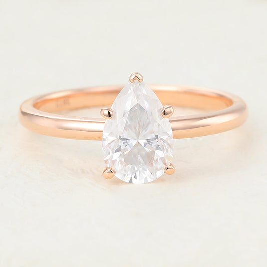1.5 CT Pear Solitaire Lab-Grown Diamond Engagement Ring