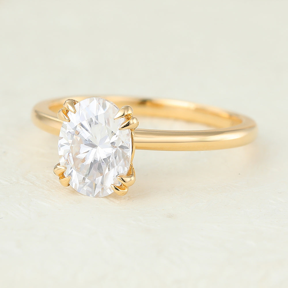 1.33 CT Oval Solitaire Moissanite Engagement Ring