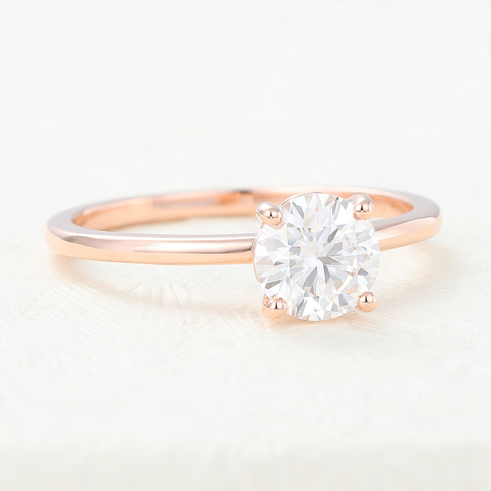 0.68 CT Round Solitaire Lab-Grown Diamond Engagement Ring