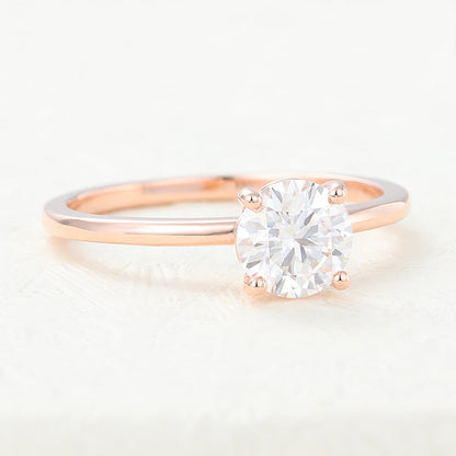 0.68 CT Round Solitaire Lab-Grown Diamond Engagement Ring