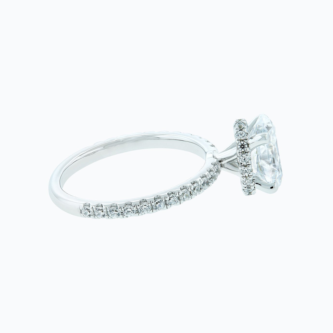 2.50 CT Oval Hidden Halo & Pave Lab Grown Diamond Engagement Ring