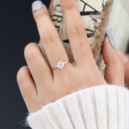 0.68 CT Round Solitaire Lab-Grown Diamond Engagement Ring