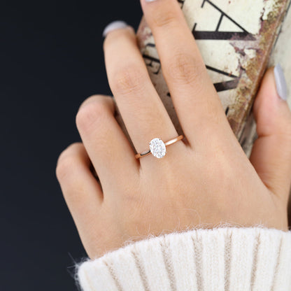 1.33 CT Oval Solitaire Moissanite Engagement Ring