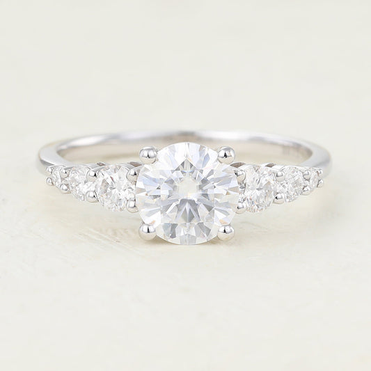 0.88 CT Round Pave Lab-Grown Diamond Engagement Ring