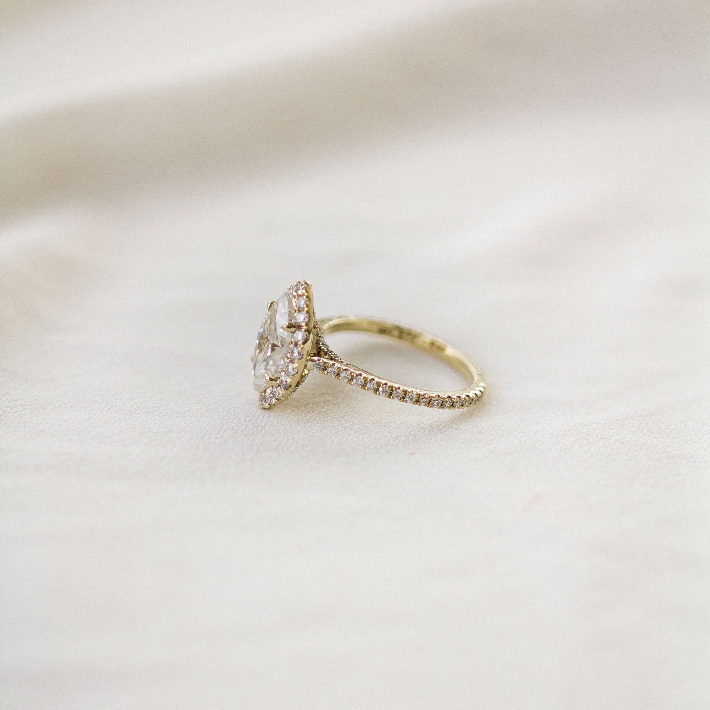 1.75 CT Marquise Halo & Pave Lab Grown Diamond Engagement Ring
