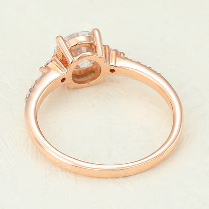 0.88 CT Round Pave Lab-Grown Diamond Engagement Ring