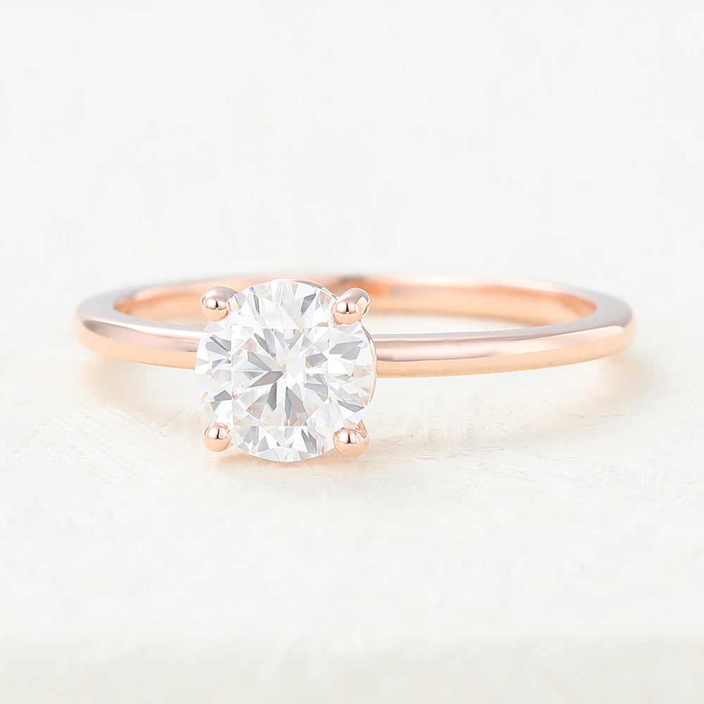 0.68 CT Round Solitaire Lab-Grown Diamond Engagement Ring