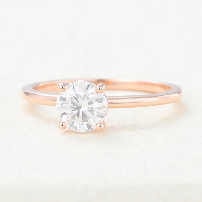 0.68 CT Round Solitaire Lab-Grown Diamond Engagement Ring