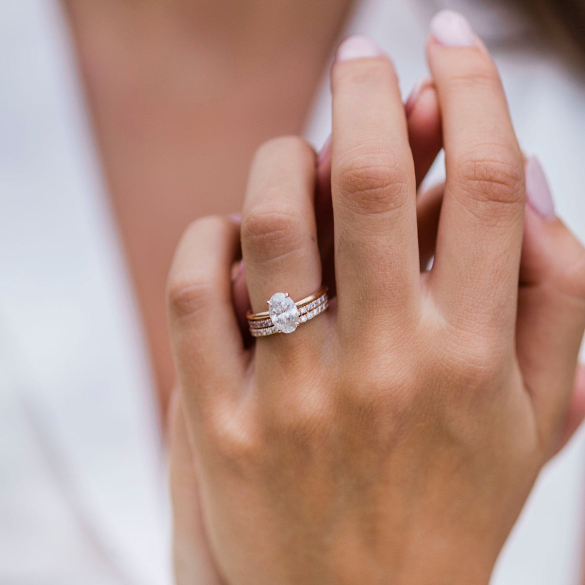 1.85 CT Oval Solitaire Lab Grown Diamond Engagement Ring