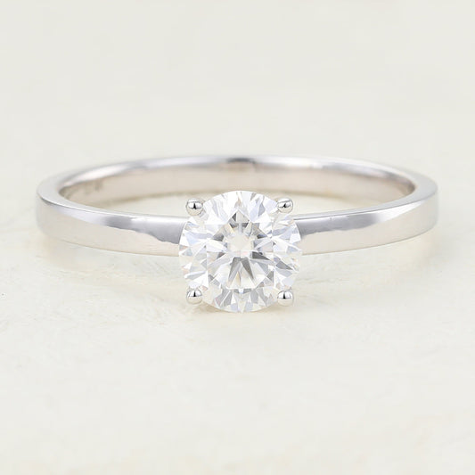 0.88 CT Round Solitaire Lab-Grown Diamond Engagement Ring