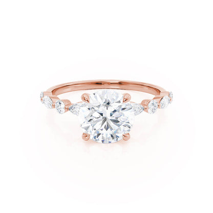 1 CT Round Dainty Pave Lab Grown Diamond Engagement Ring