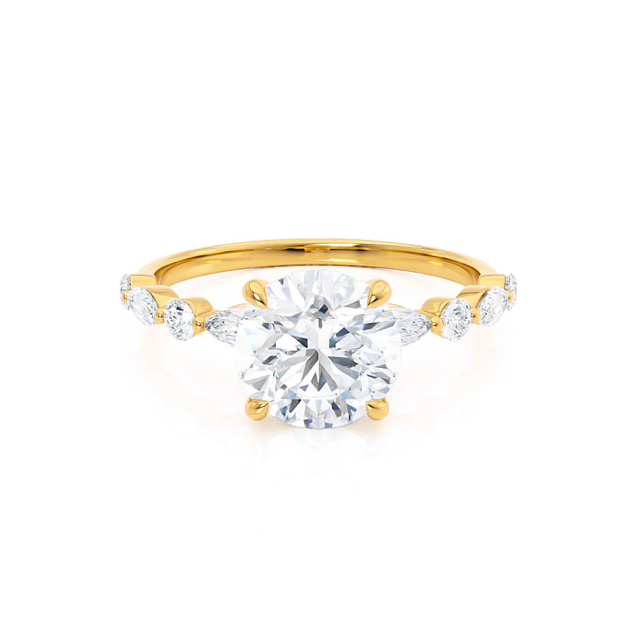 1 CT Round Dainty Pave Lab Grown Diamond Engagement Ring