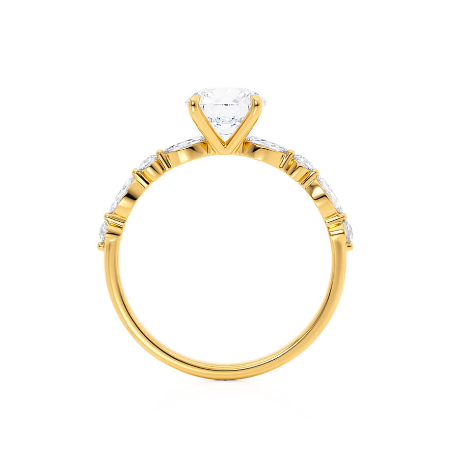 1 CT Round Dainty Pave Lab Grown Diamond Engagement Ring