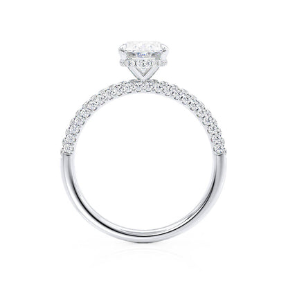 2 CT Oval Pave Lab Grown Diamond Engagement Ring