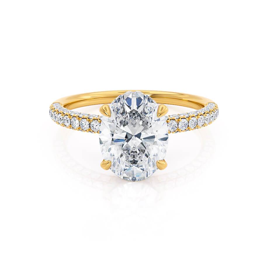 2.1 CT Oval Pave Lab Grown Diamond Engagement Ring