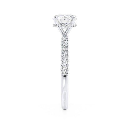 1.5 CT Round Hidden Halo & Pave Lab Grown Diamond Engagement Ring