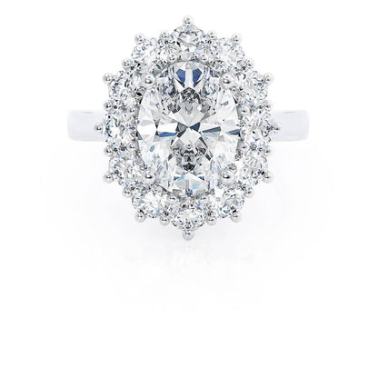 2.1 CT Oval Halo Lab Grown Diamond Engagement Ring