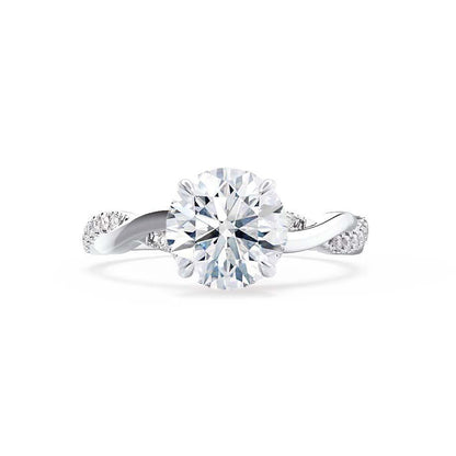 1 CT Round Twisted Pave Lab Grown Diamond Engagement Ring