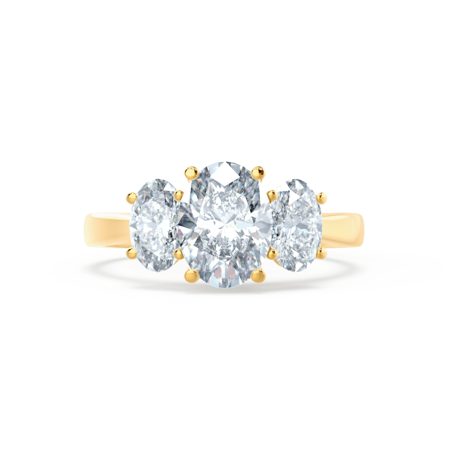 1.5 CT Oval Three Stone Lab Grown Diamond Engagement Ring