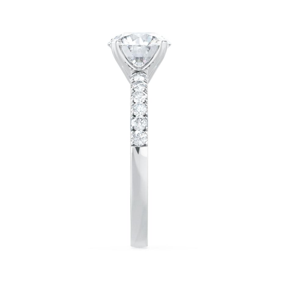 1.2 CT Round Pave Lab Grown Diamond Engagement Ring