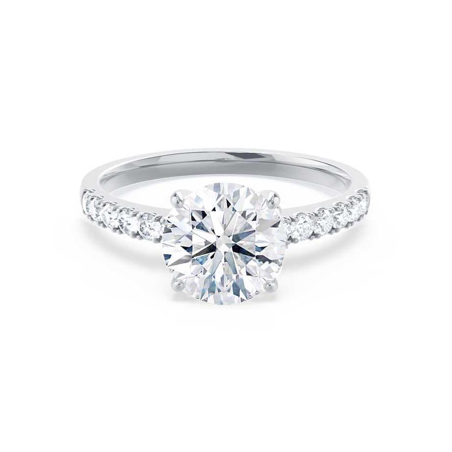 1.2 CT Round Pave Lab Grown Diamond Engagement Ring