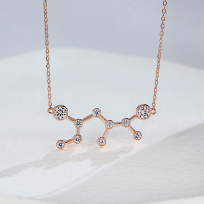 0.83 TCW Round Moissanite Sagittarius-Zodiac Sign Necklace