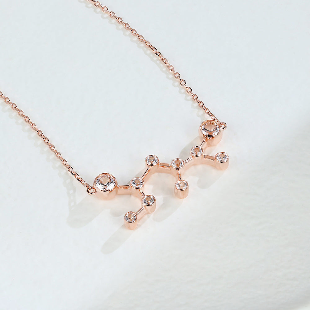 0.83 TCW Round Moissanite Sagittarius-Zodiac Sign Necklace