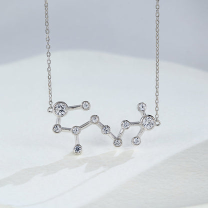 0.9 TCW Round Moissanite Scorpio-Zodiac Sign Necklace