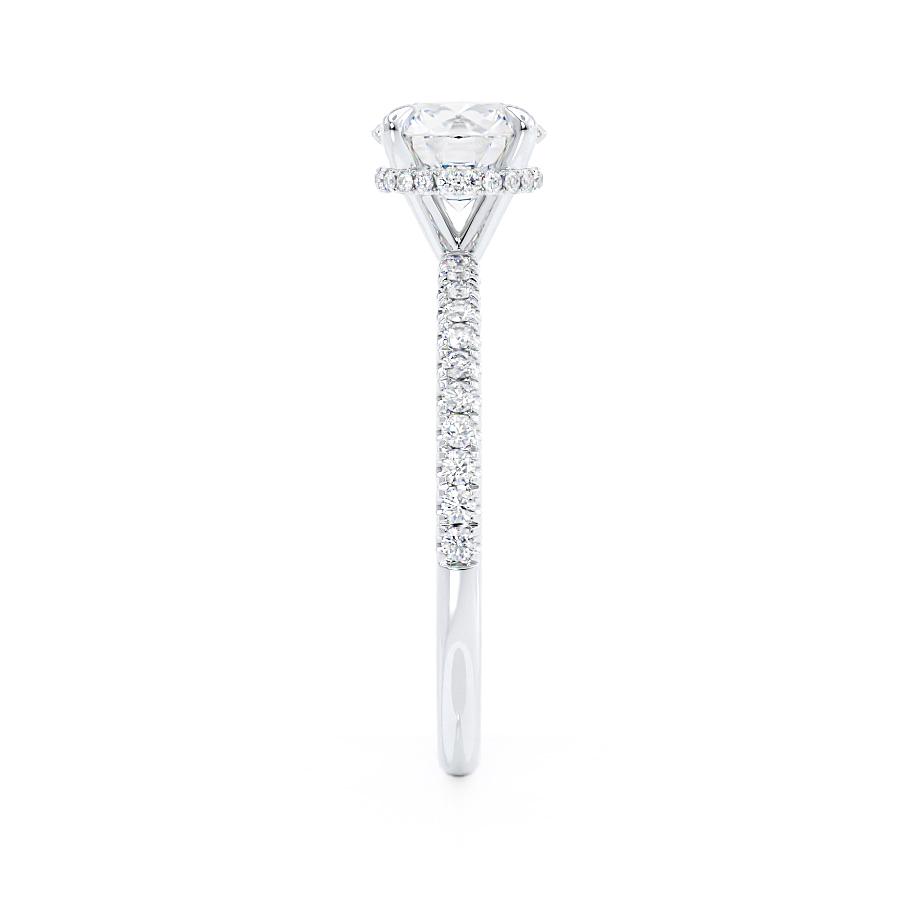 1 CT Round Hidden Halo & Pave Lab Grown Diamond Engagement Ring