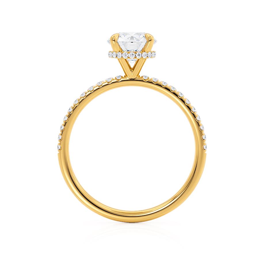 1 CT Round Pave Lab Grown Diamond Engagement Ring