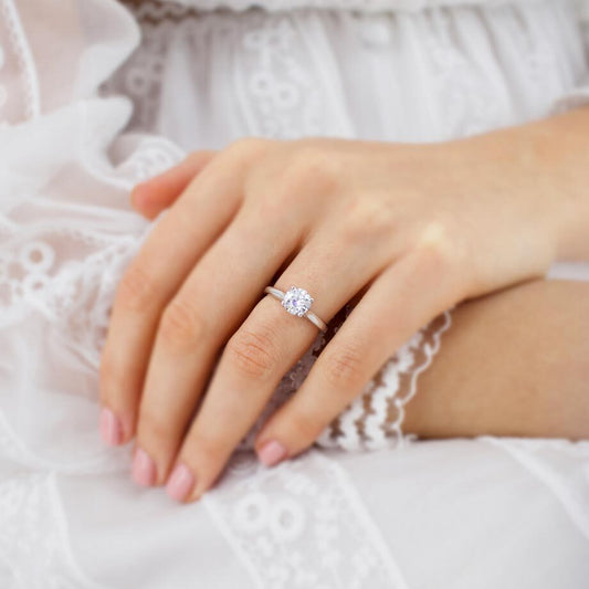 1.2 CT Round Solitaire Lab Grown Diamond Engagement Ring