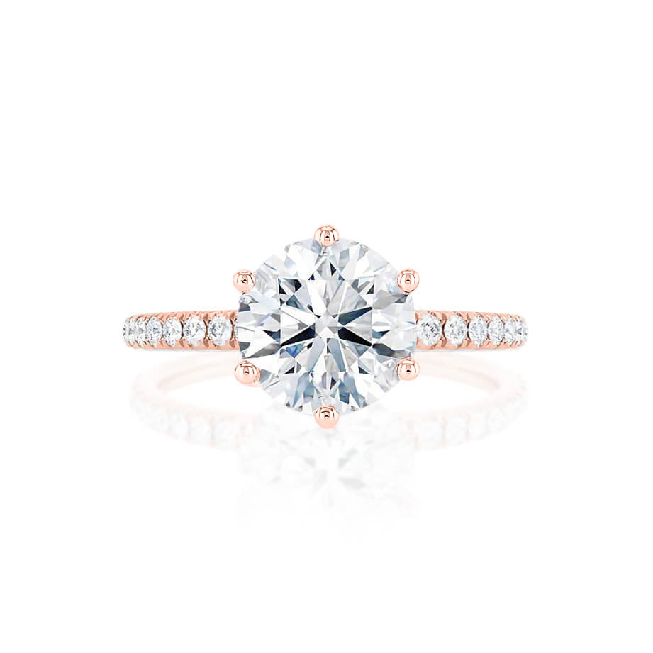 2.2 CT Round Pave Lab Grown Diamond Engagement Ring