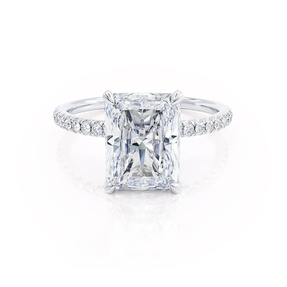 1.8 CT Radiant Pave Lab Grown Diamond Engagement Ring