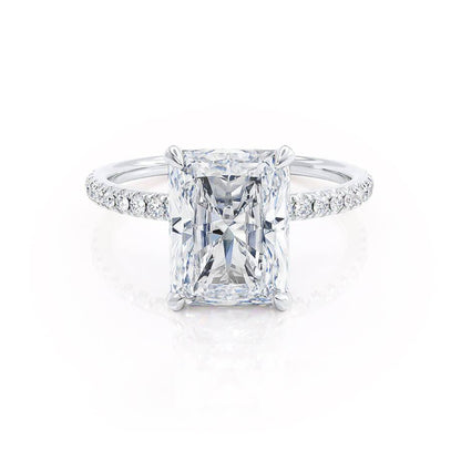 1.8 CT Radiant Pave Lab Grown Diamond Engagement Ring