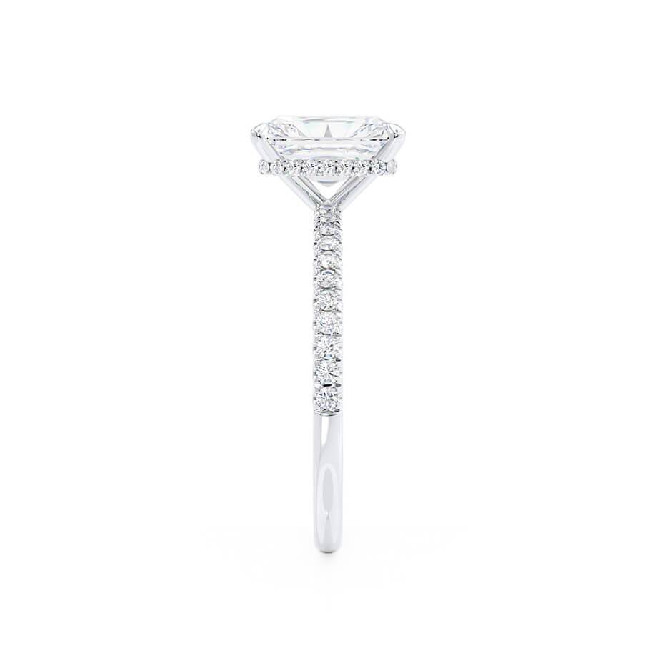 1.8 CT Radiant Pave Lab Grown Diamond Engagement Ring