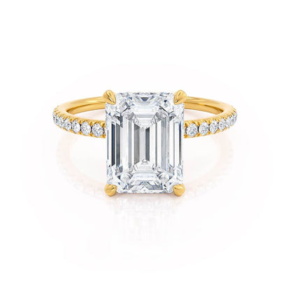 1.75 CT Emerald Hidden Halo & Pave Lab Grown Diamond Engagement Ring
