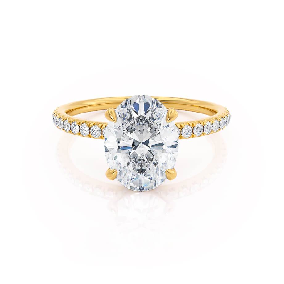 1.5 CT Oval Pave Lab Grown Diamond Engagement Ring