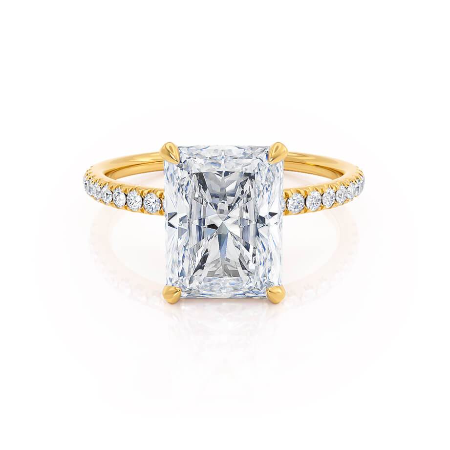 1.8 CT Radiant Pave Lab Grown Diamond Engagement Ring