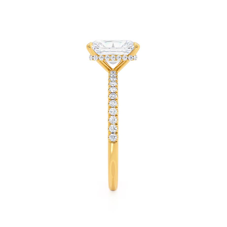 1.8 CT Radiant Pave Lab Grown Diamond Engagement Ring