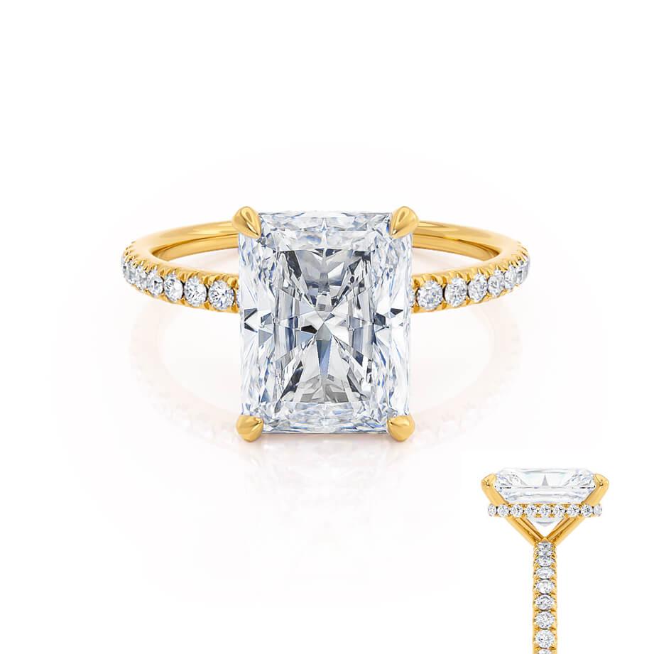 1.8 CT Radiant Pave Lab Grown Diamond Engagement Ring