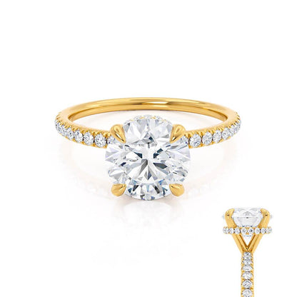 1 CT Round Pave Lab Grown Diamond Engagement Ring