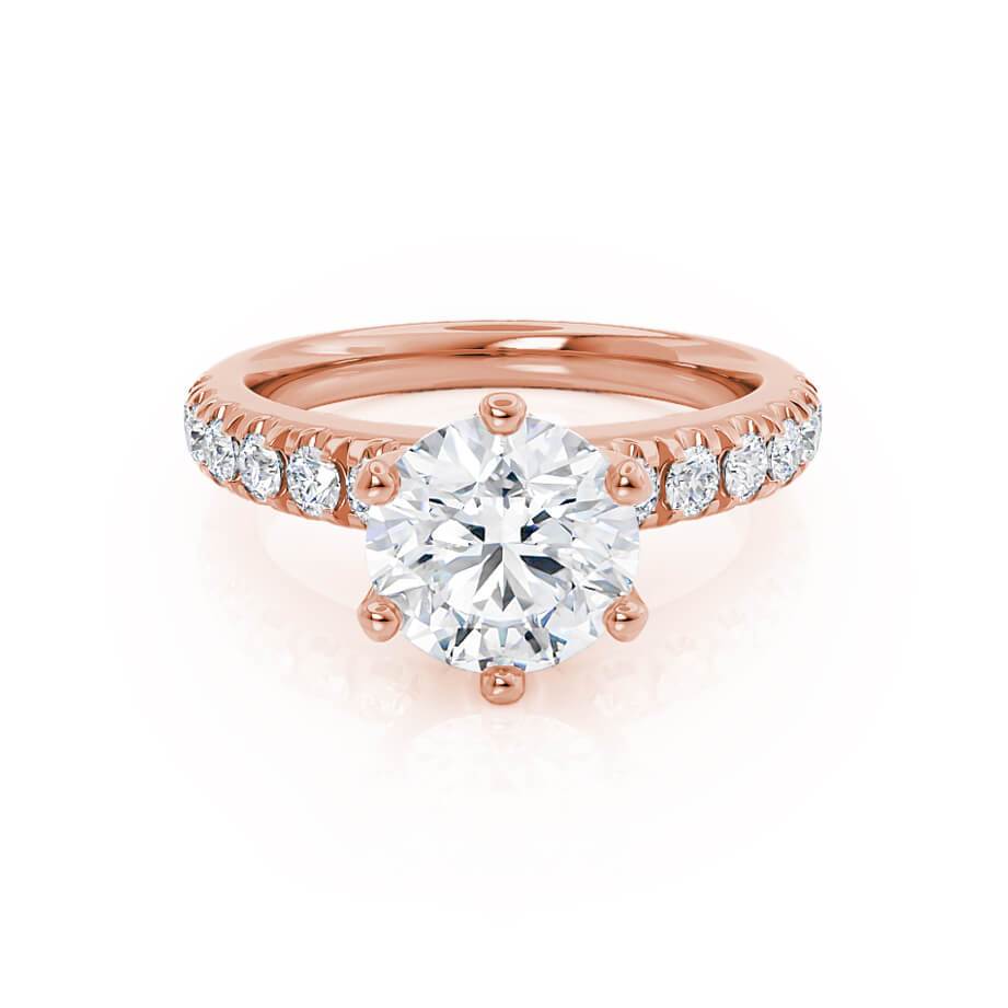 1.9 CT Round Pave Lab Grown Diamond Engagement Ring