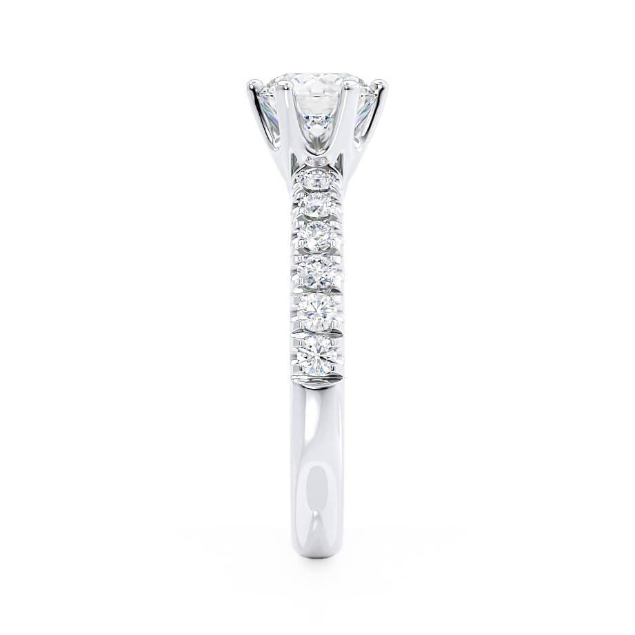 0.8 CT Round Pave Lab Grown Diamond Engagement Ring