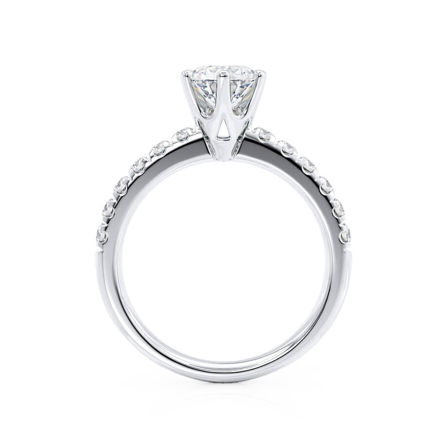0.8 CT Round Pave Lab Grown Diamond Engagement Ring