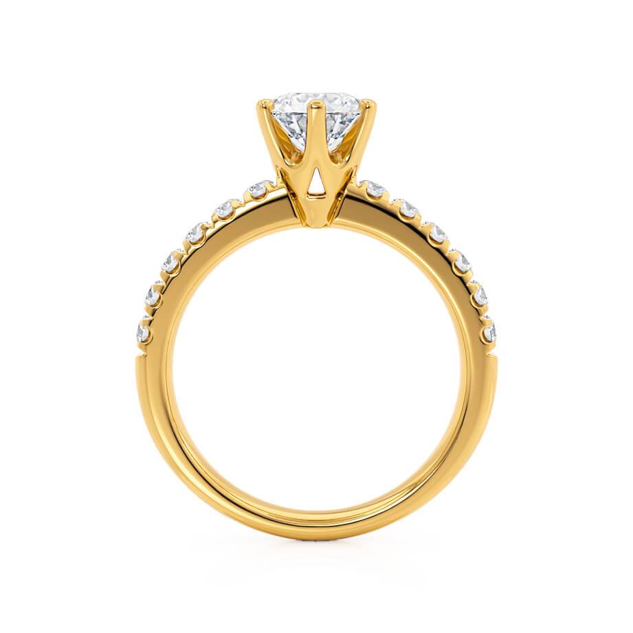1.9 CT Round Pave Lab Grown Diamond Engagement Ring