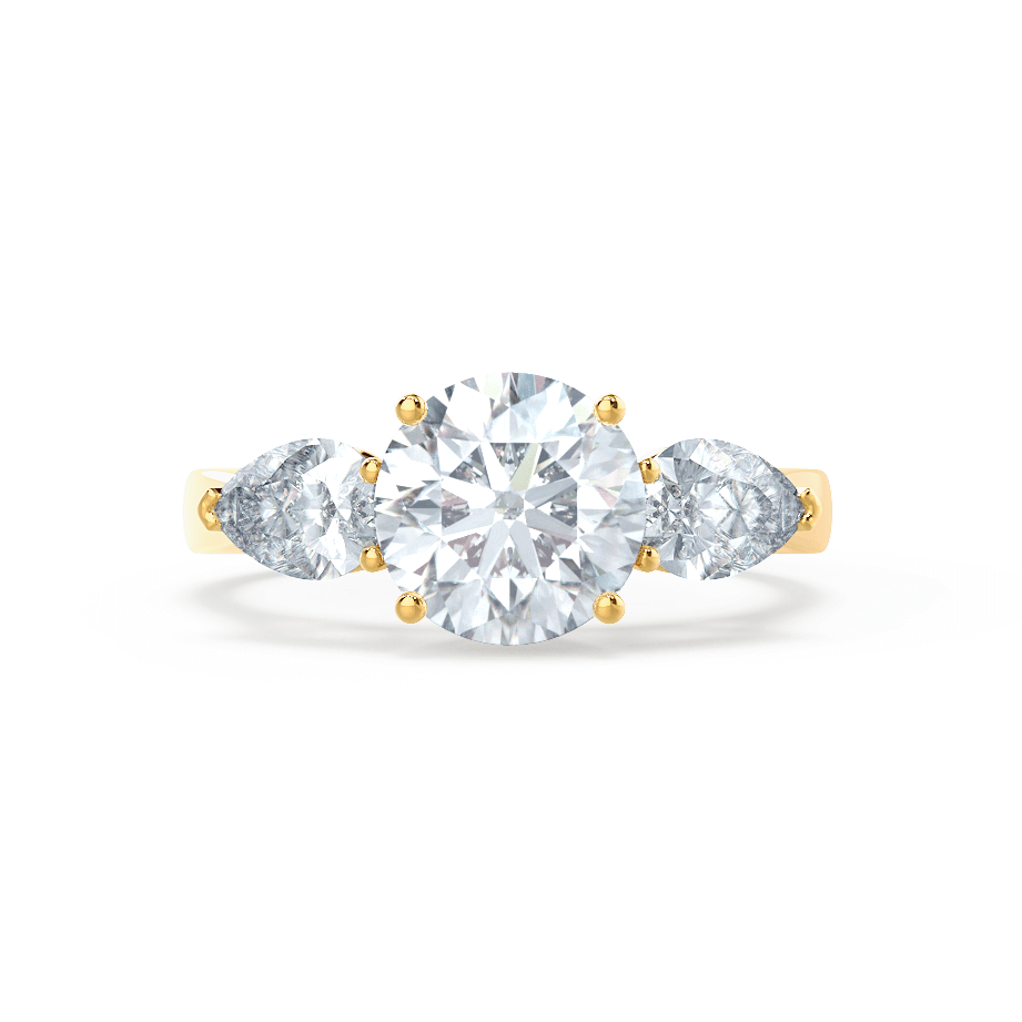 1 CT Round Three Stone Lab Grown Diamond Engagement Ring
