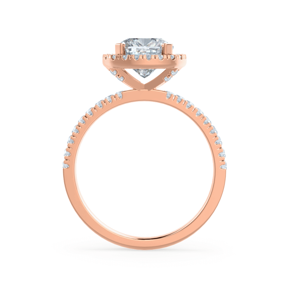 1.3 CT Cushion Halo & Pave Lab Grown Diamond Engagement Ring